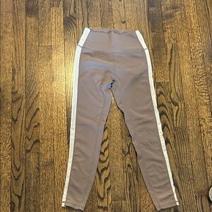 Women's Tan Leggings with White Stripes